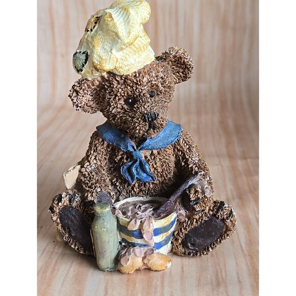 K's Collection Figurine COOKING Bear W BOWL CHEFS HAT 4" - Picture 3 of 9